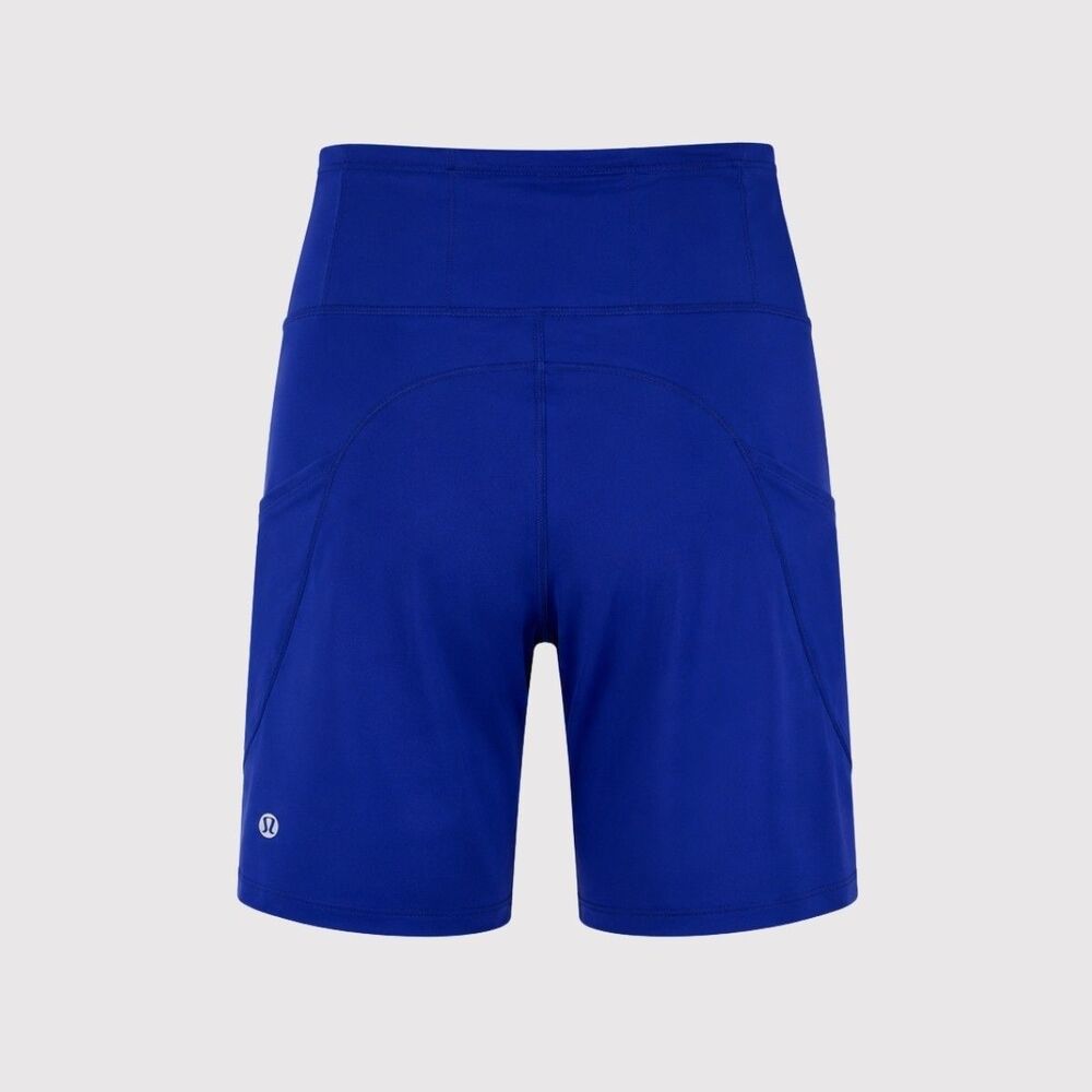 Lululemon Womens Shorts Blue Fast and Free Mid Rise Pull On Stretch Gym Size 10